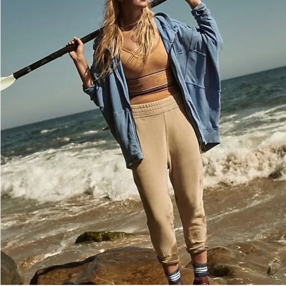 Free People Movement All Your Love Oversized Solid Hoodie Zip-Up Sweatshirt Gym